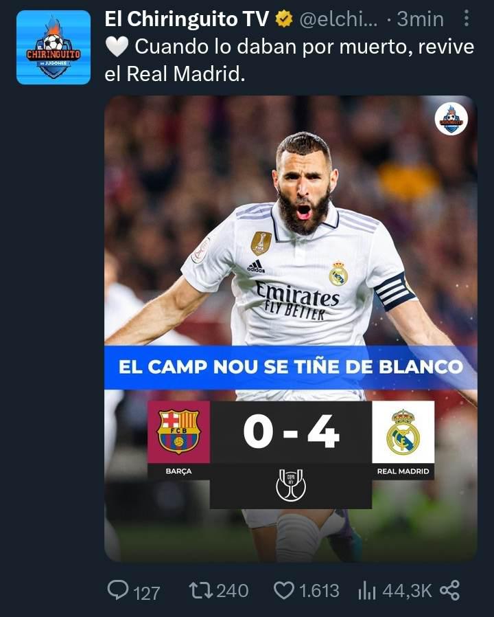 “Amargo trago en el Camp Nou”: Prensa internacional destaca al Real Madrid tras la goleada en la Copa del Rey ante Barcelona