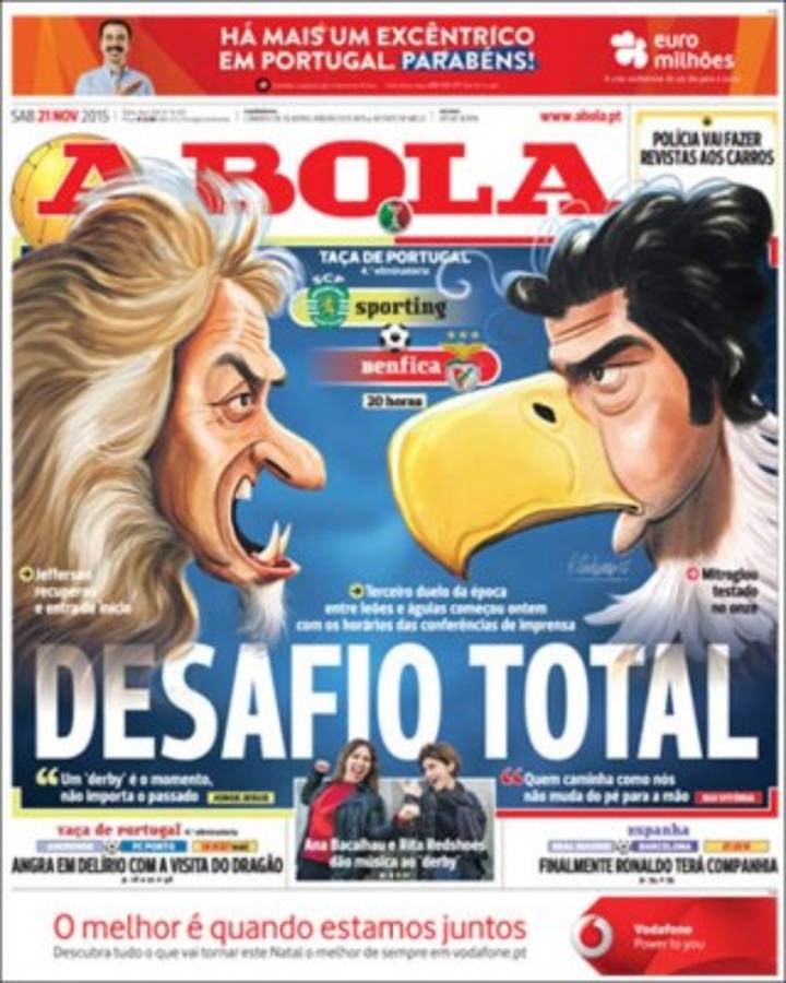 Las mejores portadas de este sábado de clásico 21 de noviembre de 2015