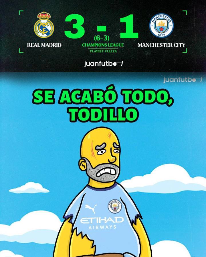 Real Madrid eliminó al City y estallaron los memes: burlas a Guardiola tras ser humillado por Mbappé
