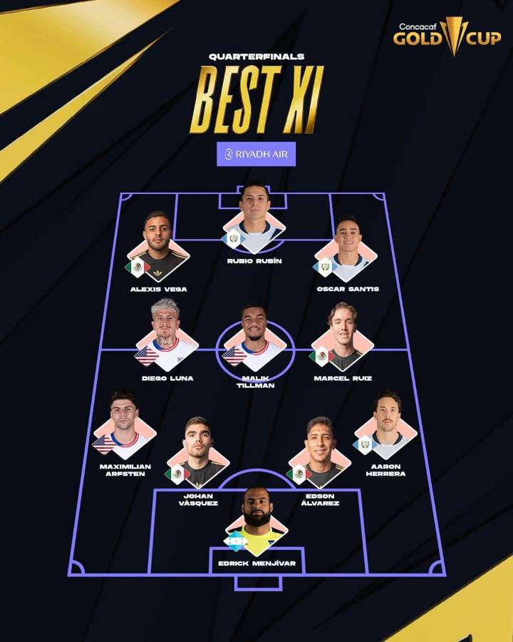 Futbolista de la Selección de Honduras sorprende y destaca en el 11 ideal de los Cuartos de Final de la Copa Oro 2025