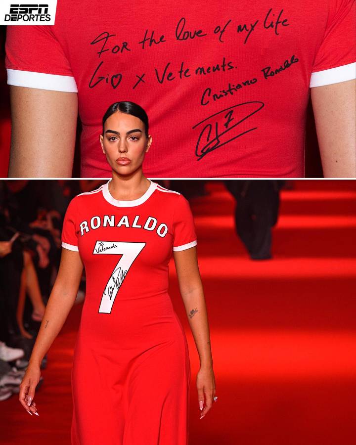 Georgina Rodríguez sorprendió en París con su atuendo: le rinde homenaje a Cristiano Ronaldo y la declaración de amor