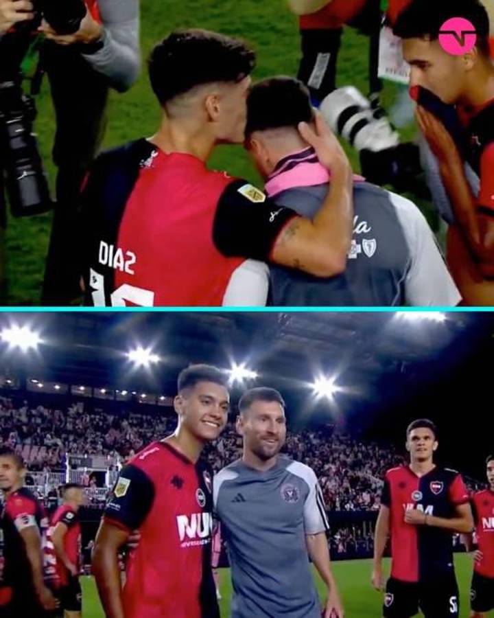 Beso a Messi, lindo gesto de Leo con Newell’s y el jugador que se llevó la camisa del “10” en su partido más especial