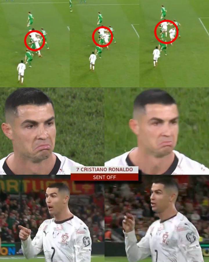 Cristiano Ronaldo recibe la peor burla tras ser expulsado, rompe un récord histórico y el feo gesto contra el árbitro