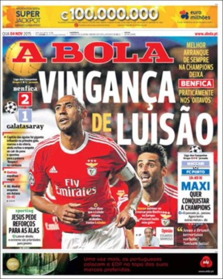 Las portadas del mundo deportivo de este miércoles 04 de noviembre