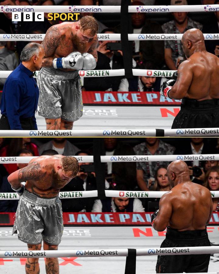 Así fue el triste regreso de Mike Tyson al boxeo: molido a golpes por Jake Paul y el gesto de su rival antes de terminar la pelea