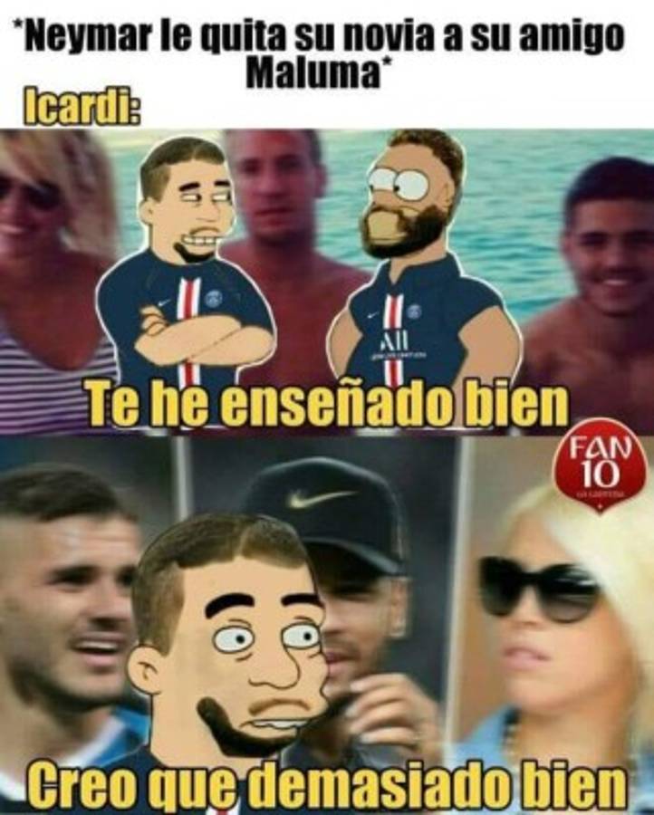 Los memes hacen pedazos a Maluma luego de que Neymar le 'robara' la novia, Icardi protagonista  