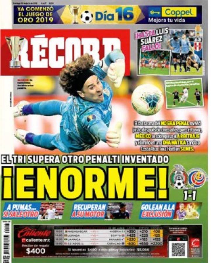 Lo que dicen las portadas de México tras el sufrido pase a semifinales ante Costa Rica