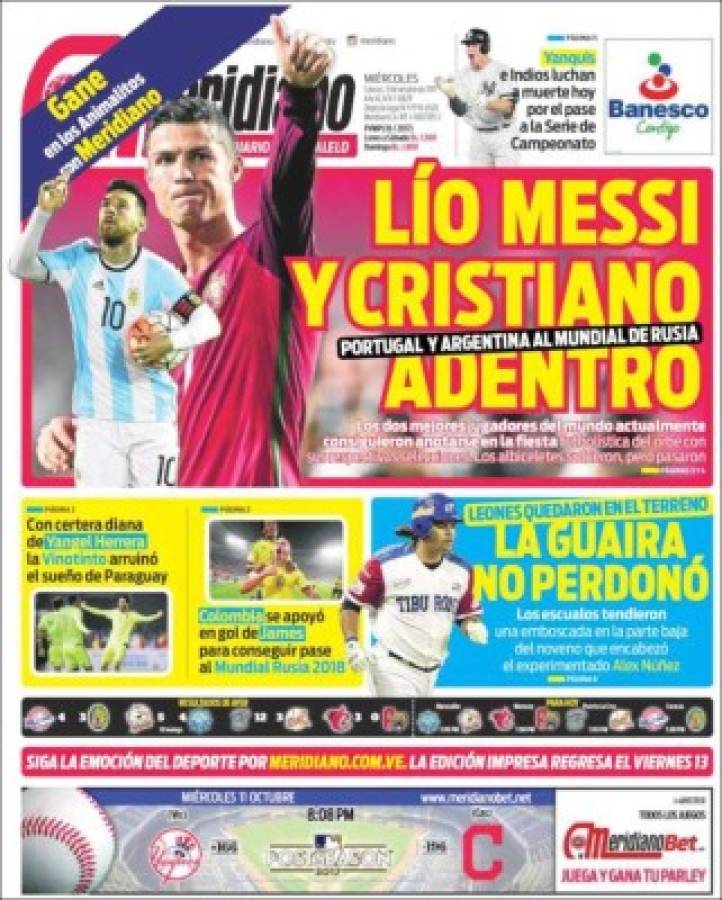 ¡EMOTIVAS! Así amanecieron las portadas tras disputarse la última fecha para Rusia 2018