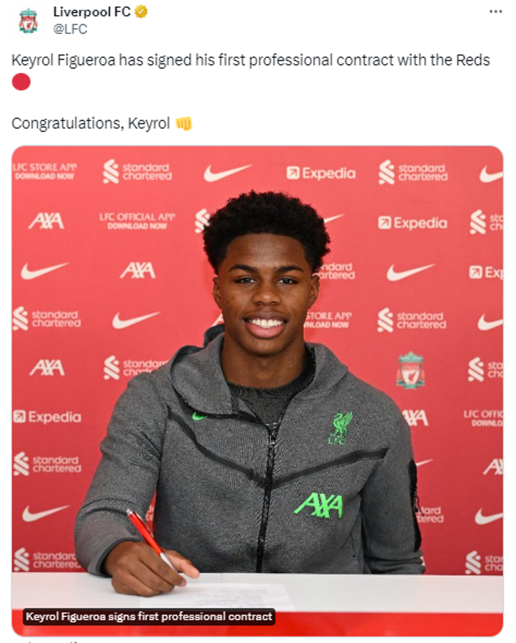 Lo que dicen los medios del fichaje de Keyrol Figueroa por el Liverpool: “Próxima estrella de la Premier League”