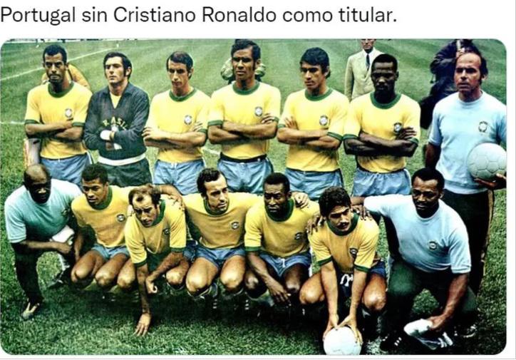 Cristiano Ronaldo es víctima de los memes por ser suplente y no meter gol en la paliza de Portugal a Suiza en el Mundial