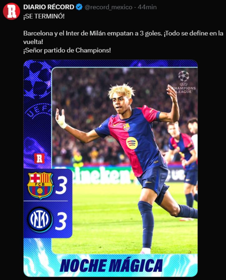 Resultado injusto, Homenaje al fútbol: así reaccionó la prensa tras el empate entre Barcelona ante Inter en Champions