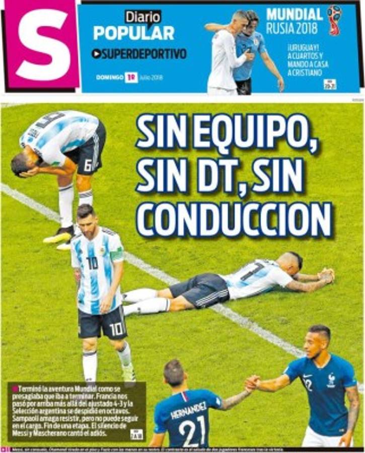 Las portadas de los diarios del mundo tras la eliminación de Messi y Cristiano de Rusia