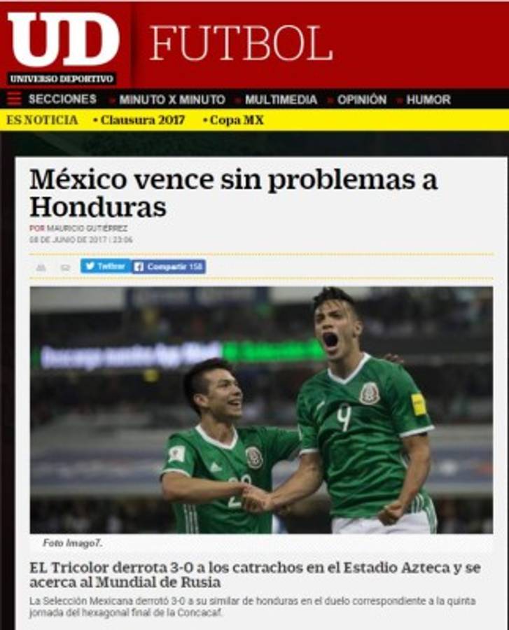 Así amaneció prensa mexicana luego de triunfo ante Honduras en el Azteca