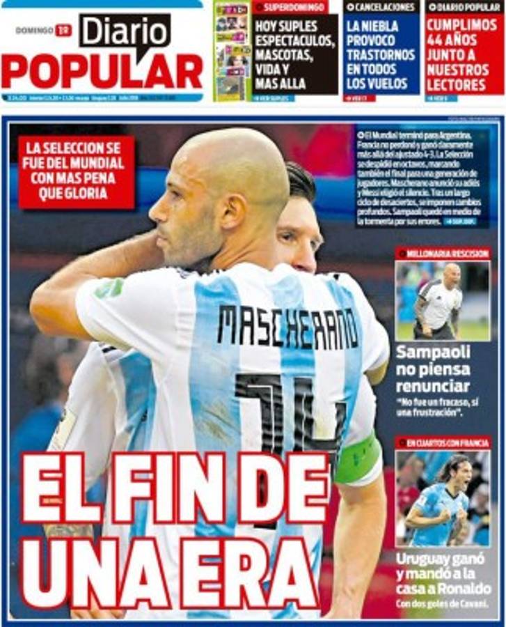 Las portadas de los diarios del mundo tras la eliminación de Messi y Cristiano de Rusia