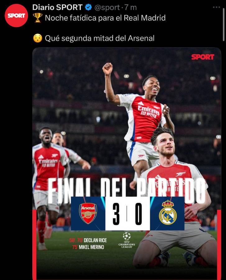 Desmantelaron a Ancelotti está eliminado fritos: así reacciona la prensa a la humillación del Arsenal ante Real Madrid