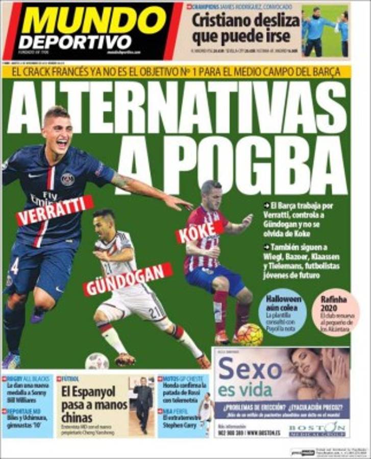 Las portadas más importantes del mundo del deporte de este martes
