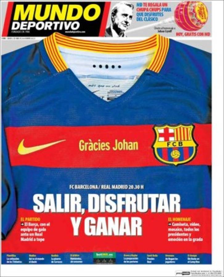 Portadas: El mundo con fiebre de 'El Clásico' Barcelona-Real Madrid