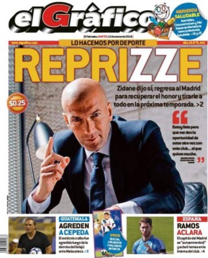 Las portadas por el mundo: Así titulan el regreso de Zidane al Real Madrid