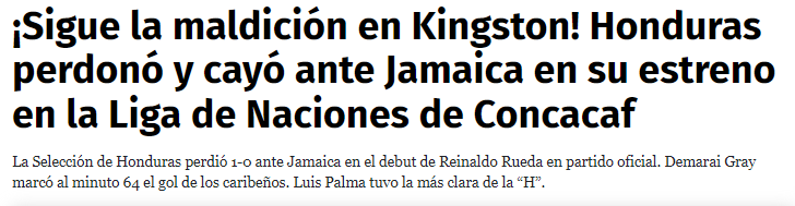Así reaccionan los periodistas tras la nueva derrota de Honduras en Jamaica por la Liga de Naciones