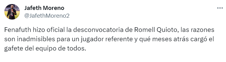 Quioto fue dado de baja en la convocatoria de Honduras y esto dicen los periodistas: “Rueda no anda chineando a nadie”