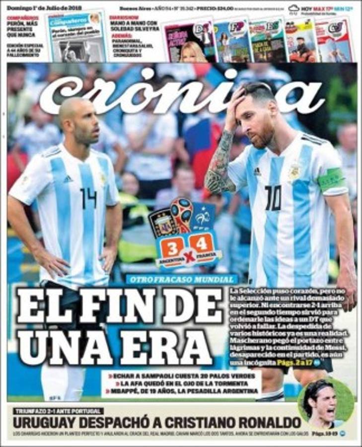 Las portadas de los diarios del mundo tras la eliminación de Messi y Cristiano de Rusia