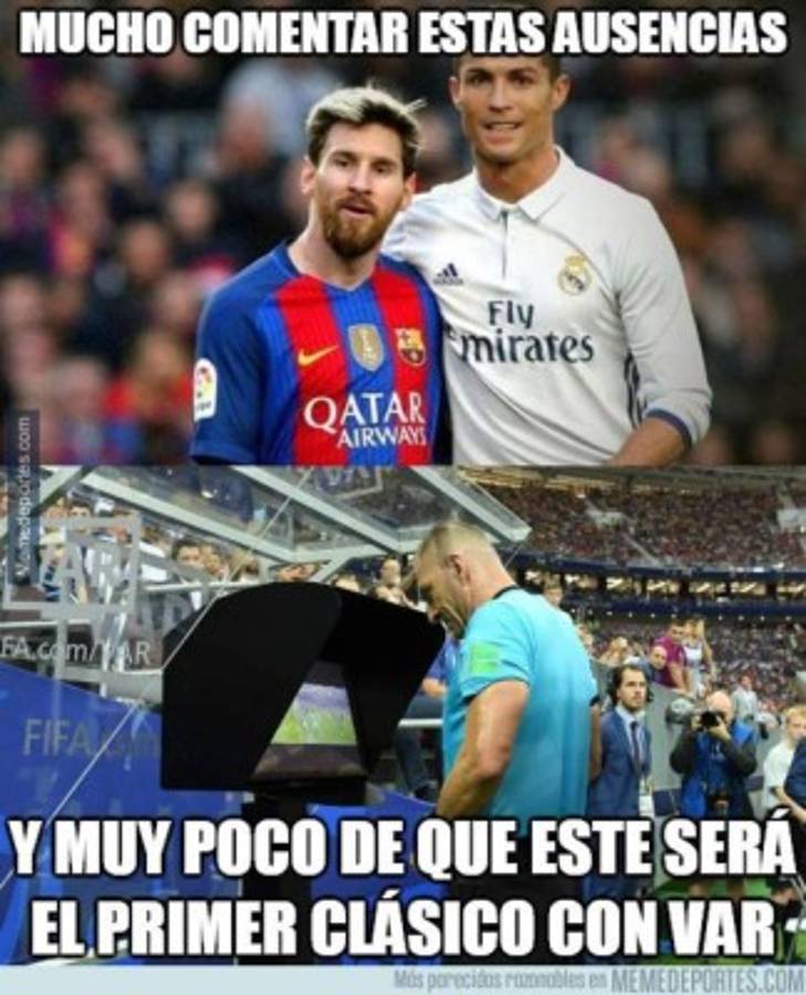 Sin Messi ni CR7: Los divertidos memes previo al clásico Barcelona-Real Madrid