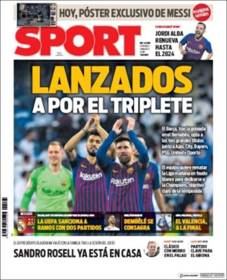 Las portadas por el mundo: En Barcelona ya piensan en el 'triplete' previo al clásico