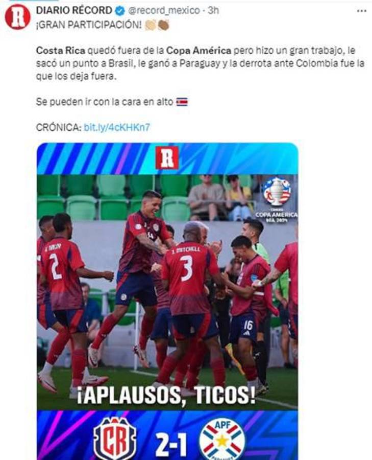 “Ticabus pa’ casa” y “a ver los cuartos por TV”: la reacción de la prensa a la eliminación de Costa Rica de la Copa América