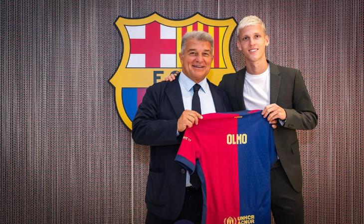 Las imágenes de Dani Olmo y su firma con el Barcelona: ¿Quién es su famosa novia? El juego donde será presentado y su dorsal
