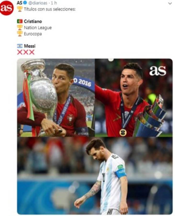 Para morir de risa: Los memes que destrozan a Messi por el nuevo título de Cristiano con Portugal   
