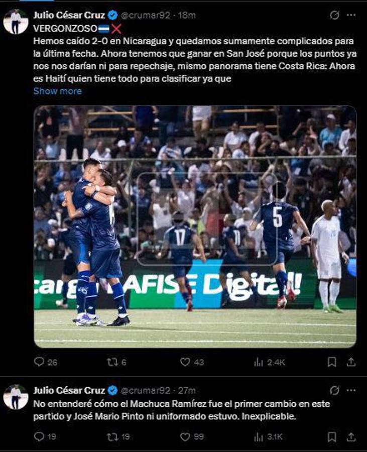 Vergonzoso, Somos el hazmerreír: señalan al culpable de la caída de Honduras ante Nicaragua en la Eliminatoria