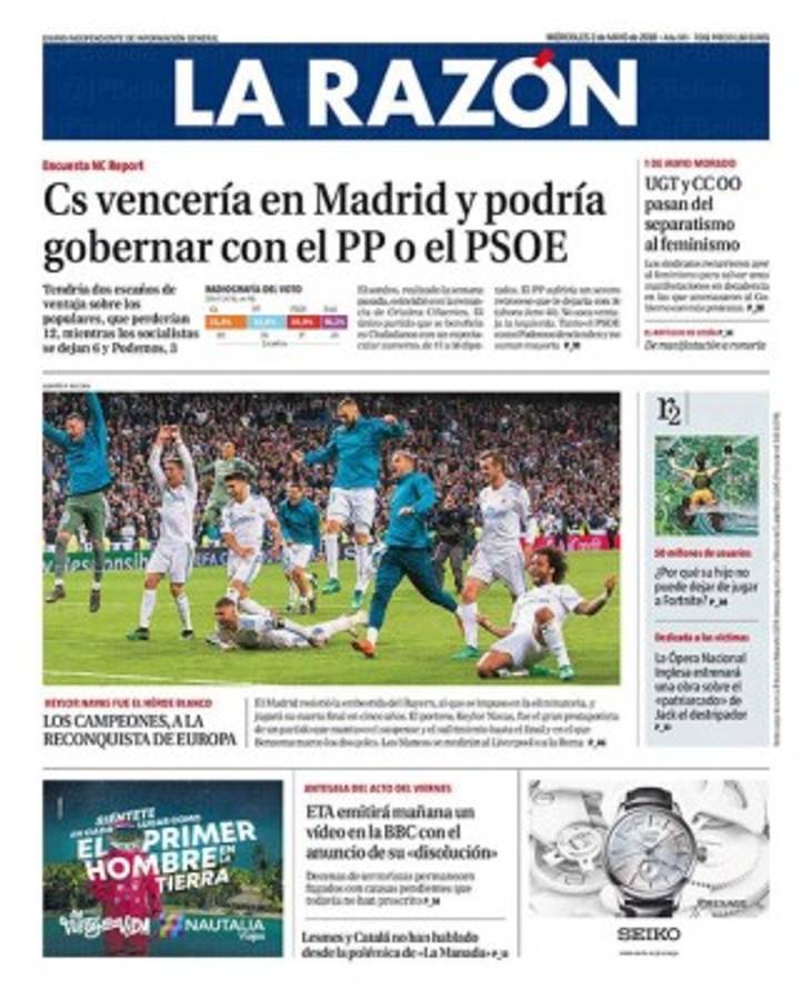 Las portadas sobre el pase a la final del Real: Así, así, así se clasifica el Madrid