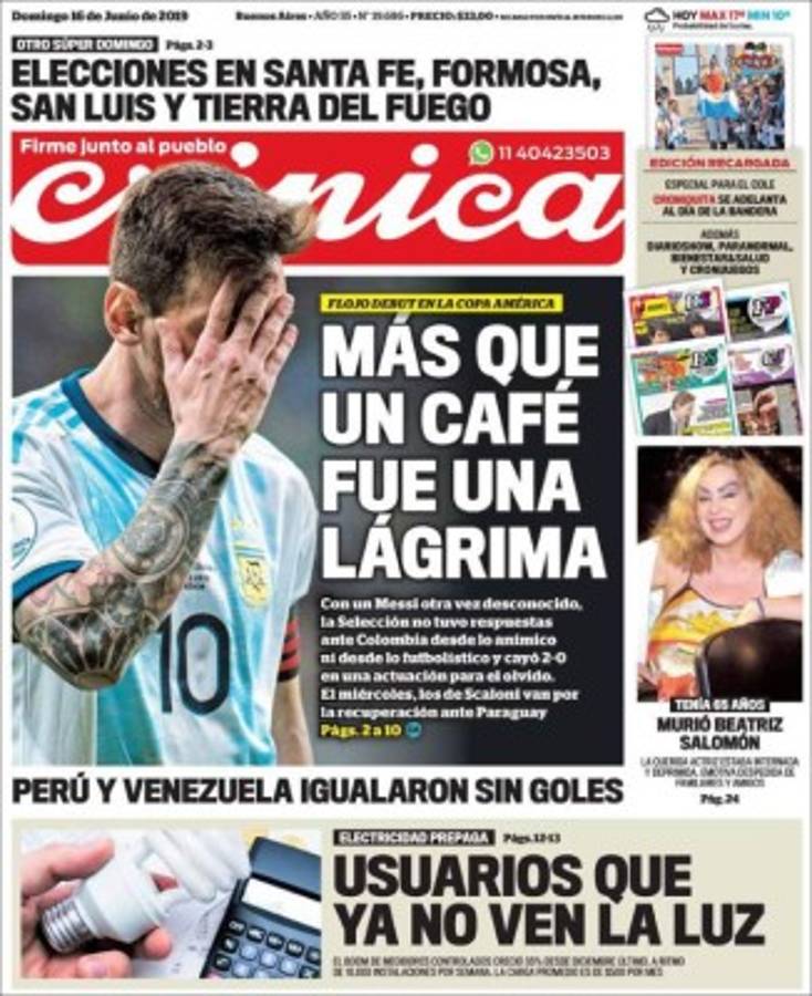 Las portadas en Argentina no perdonan a Messi: 'Lo mismo de siempre'