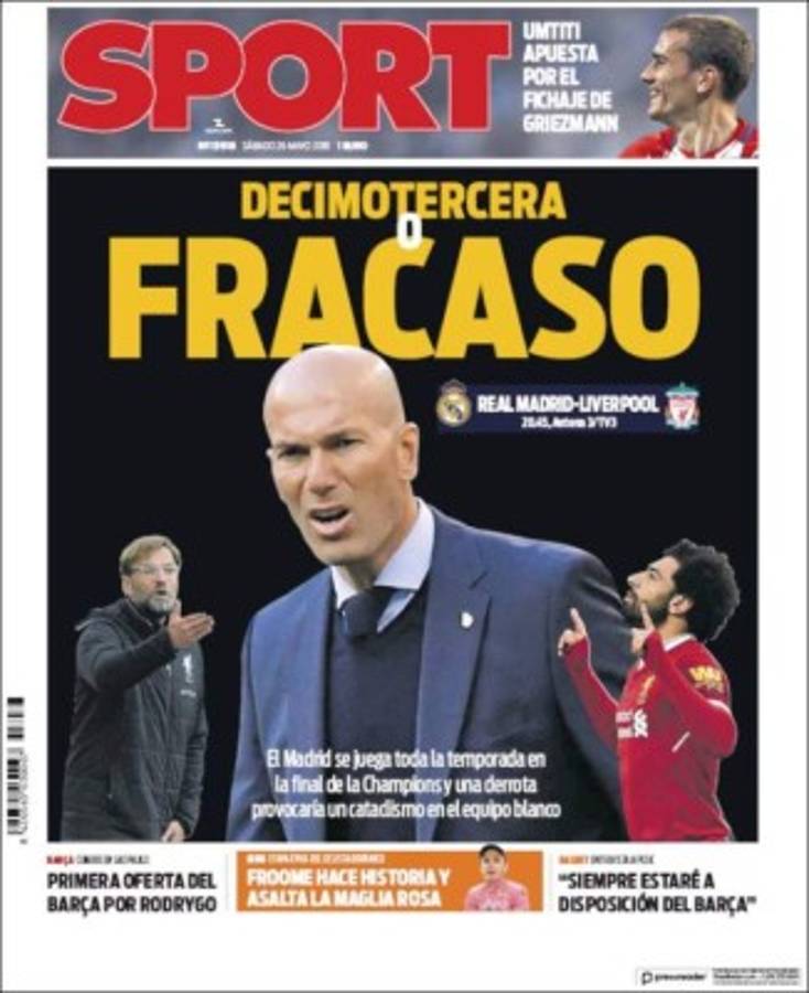 ¡Espectaculares! Las portadas de la final de Champions League entre Real Madrid y Liverpool