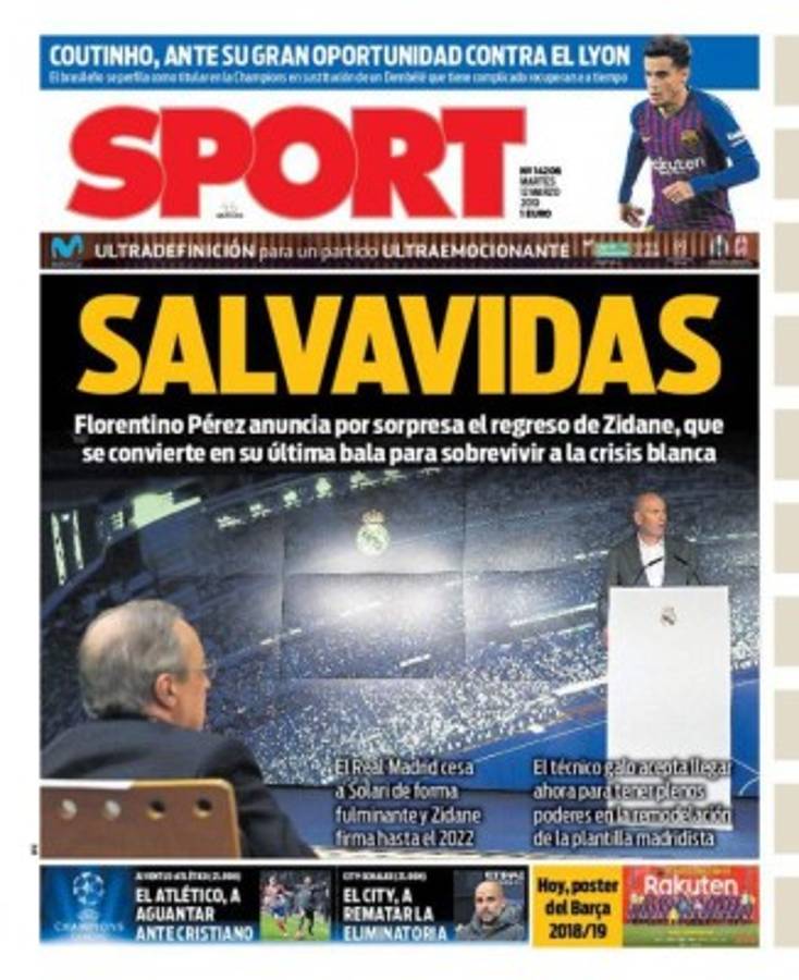 Las portadas por el mundo: Así titulan el regreso de Zidane al Real Madrid