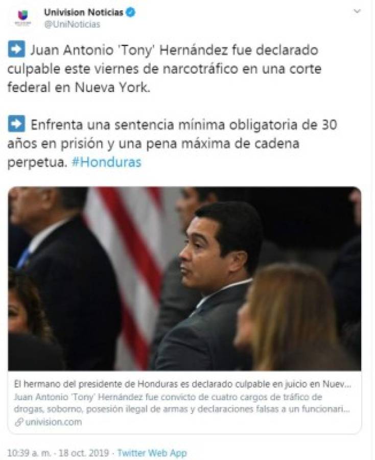 Tony Hernández: Lo que dicen los medios internacionales sobre la sentencia del exdiputado