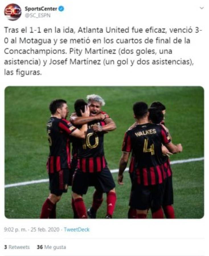 Lo que dice la prensa internacional sobre el 3-0 de Atlanta United ante Motagua