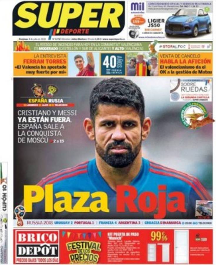 Las portadas de los diarios del mundo tras la eliminación de Messi y Cristiano de Rusia