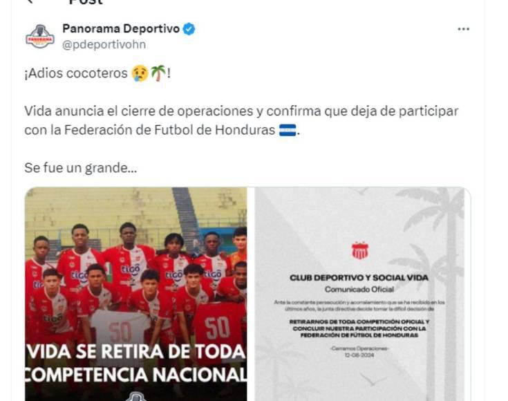 Conmoción por desaparición del CDS Vida: la prensa deportiva de Honduras señala al culpable y lo que pasará