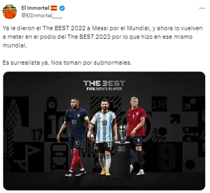 Indignación con Messi por su nominación al The Best 2023: “Es surrealista, Cristiano Ronaldo tuvo mejor año”