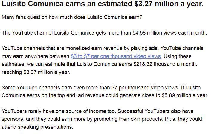 El imperio de Luisito Comunica: los millonarios ingresos mensuales del empresario y youtuber mexicano