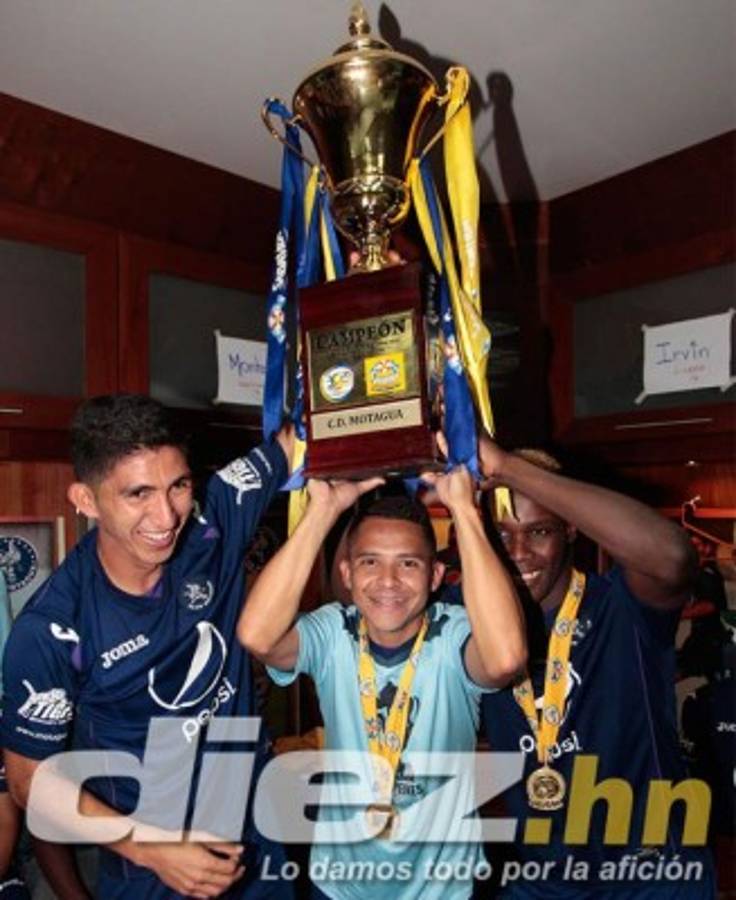 Así celebró Motagua en su camerino