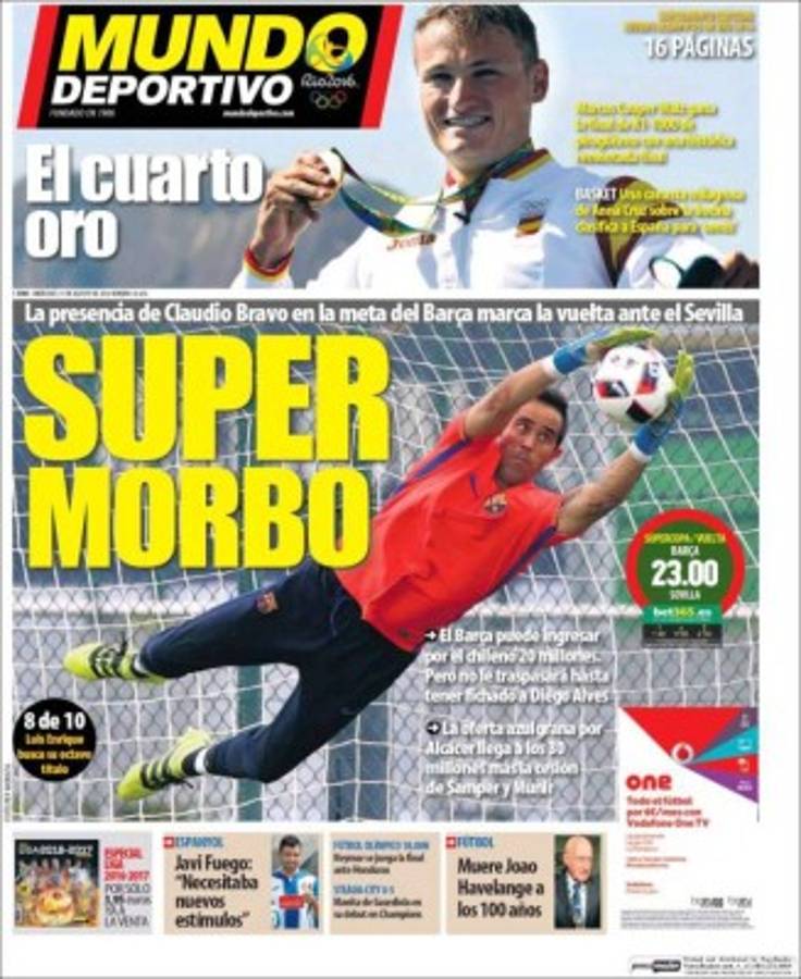 PORTADAS: Lo que amaneció diciendo el mundo deportivo hoy miércoles 17 de agosto