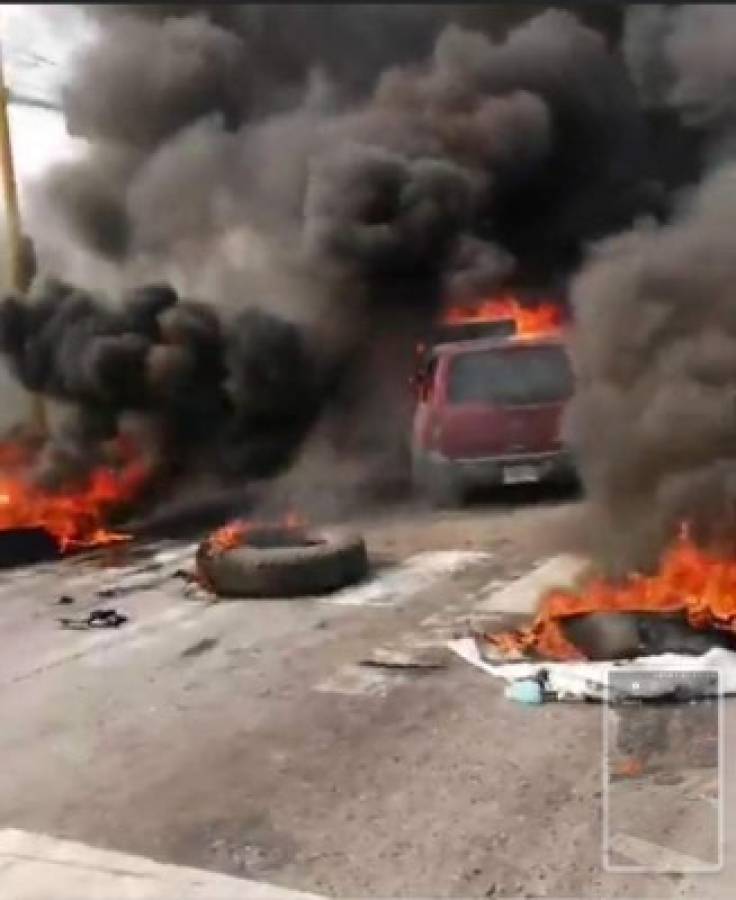 Protestas en Choloma pidiendo comida: Intentos de saqueos y quema de vehículos