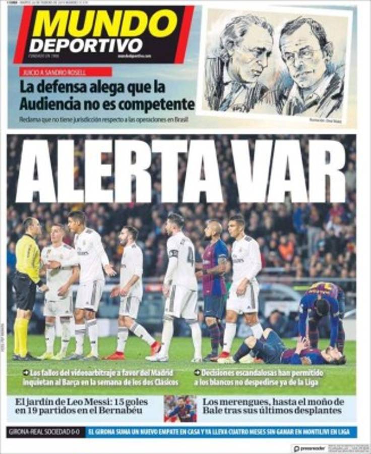 Las portadas internacionales calientan el clásico Real Madrid-Barcelona