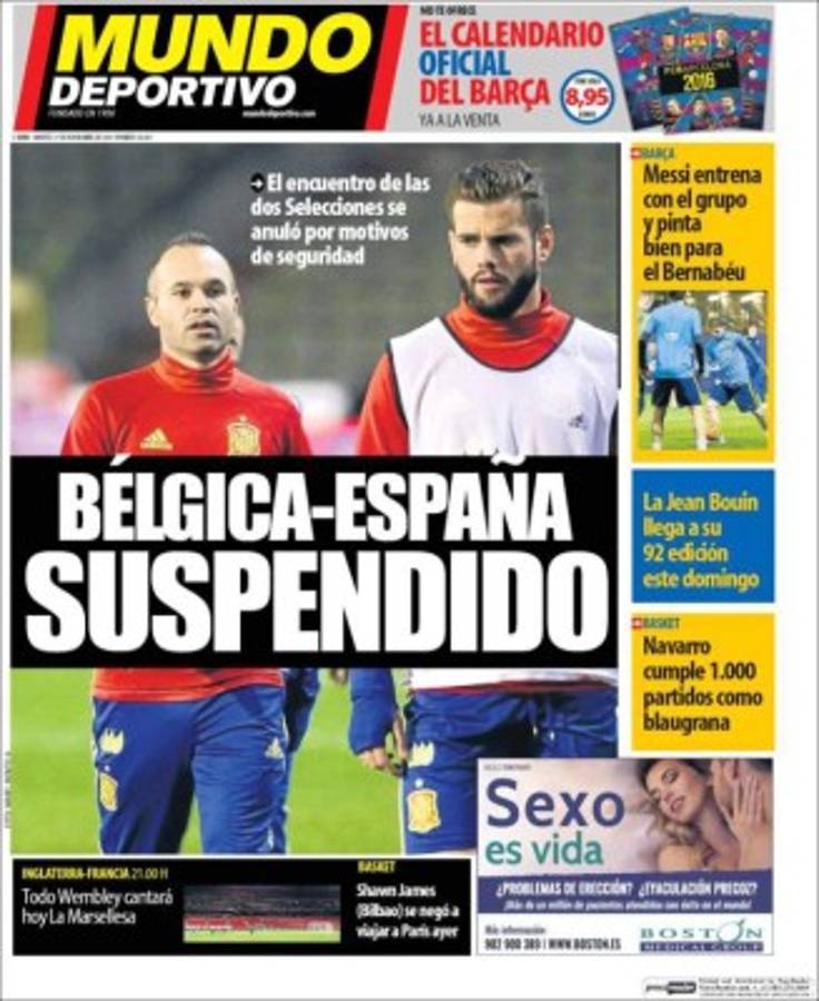 Las mejores portadas de este martes futbolero 17 de noviembre de 2015