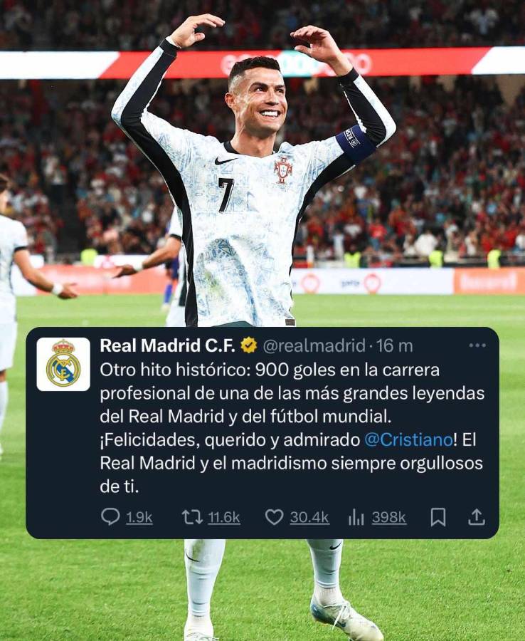 Cristiano hizo dedicatoria especial y rompió en llanto con su gol 900; Pepe recibe homenaje y mensaje de Real Madrid