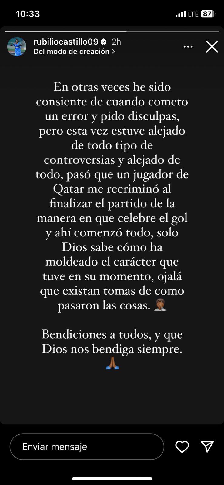 Rubilio Castillo pide disculpas por la roja y revela el motivo de su expulsión en el Qatar-Honduras: “Ojalá existan tomas de cómo pasó ese momento”