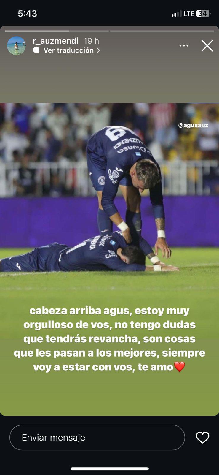 Rodrigo Auzmendi sale a la defensa de su hermano tras el penal fallado en el clásico ante el Olimpia