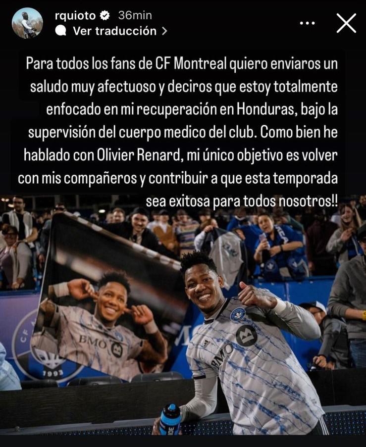 Romell Quioto compartió esta historia en su cuenta personal de Instagram.